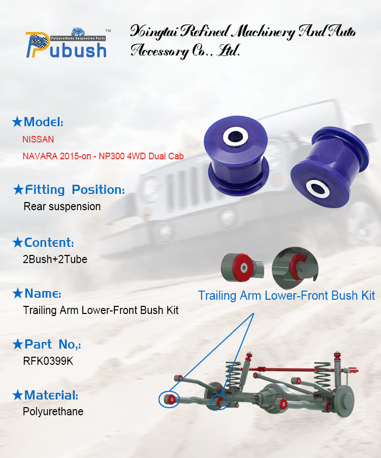 Trailing Arm Lower-Front Polyurethane bushing kit for NISSAN NAVARA ...